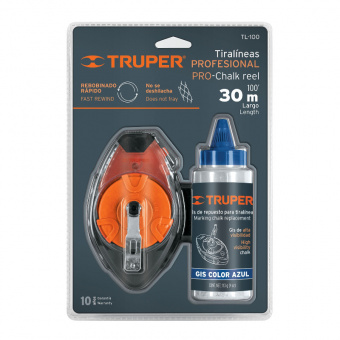 TRUPER TL-100 Набір для розмітки, крейдяний, пластик синій 30м