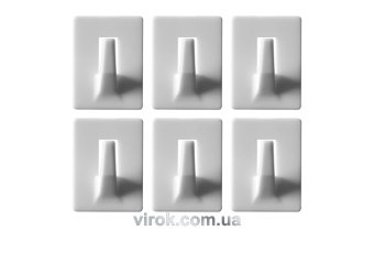 VOREL Гачки настінні самоклеючі, набір 6 шт.  | 74734