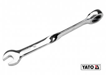 YATO Ключ ріжково-накидний, кручений 90° з тріщаткою YATO : М= 10 x 167 мм, HRC 40-45, Cr-V  | YT-01