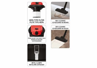 YATO Порохотяг промисловий мережевий YATO : 1400 Вт, збірна ємність- 30 л  | YT-85701