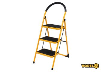 Драбина розкладна металева VOREL : 3 сходинки 36х26 см з антиковзальною прокладкою 115х47х65 см [2]