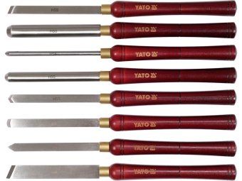 Різці токарні по дереву YATO 8 шт. заг. l= 435 мм, леза l= 160 мм в футлярі [5/90]