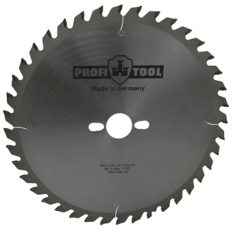 Диск пильный по дереву 260х3.2х2.2х30 мм, Z=40, форма зуба UW (ATB), продольный рез PROFITOOL