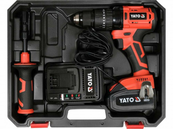 YATO Шуруповерт-дриль безщітков. акумул. Li-Ion YATO: U= 18 В, 3АГод, крутн.мом.- 75 Нм, патр Ø=1.5-