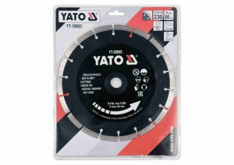 YATO Диск відрізний алмазний по каменю і бетону YATO Ø=230x2.2x10x22.2 мм, в мокрому і сухому режимі