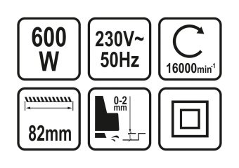 STHOR Рубанок електромережевий- 230 В 600 Вт, ніж- 82 мм, глиб. стругу- 2 мм  | 79416