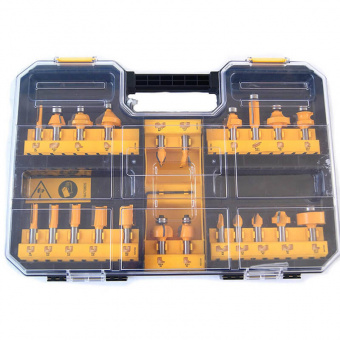 DeWALT Набор фрез универсальный для фрезеров , Ø хвостовика 8 мм, в наборе 22 шт.