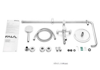 FALA Душовий комплект STEELY 2 : 2 функції, регульована висота 96- 126 см  | 75663
