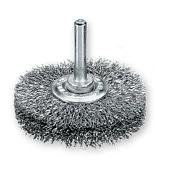 Щетка цилиндрическая 60x10 мм, хвостовик 6 мм, Стальная гофрированная проволока 0.30 мм LESSMANN