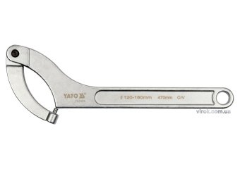 YATO Ключ гаковий з носиком на шарн з округленим болтиком в діапаз. M=120-180мм YATO, Хр-Ван. L=470м