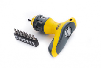 Отвертка T-образная реверсивная усиленная с битами CrV 16 в 1 СИЛА