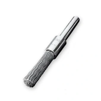 Щетка концевая D11х25 мм, хвостовик 6 мм, высокопрочный стальной провод 0.35 мм LESSMANN