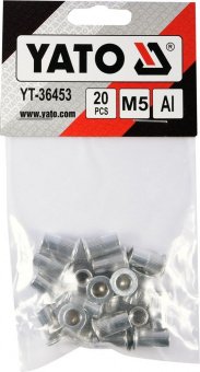 YATO Нітогайка алюмінієва YATO; М5, l= 12 мм, 20 шт.  | YT-36453