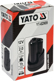 YATO Акумулятор Li-Ion YATO : 12 В, 2 Агод, тривалість заряджання- 1 год  | YT-82909