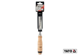 YATO Стамеска напівкругла YATO : b= 19 мм, клинок- 125 мм, дерев'яна ручка- 112 мм  | YT-62825