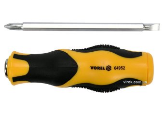 Викрутка-тримач VOREL двостороння, PH2 х SL6 мм, CrV, L= 115 мм [6/120]