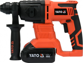 YATO Перфоратор акумуляторний SDS+ YAT : Li-Ion 18В, 3Агод, J=2 Дж, Ø≤18мм (бетон) з заряд. пристроє