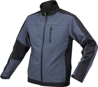 YATO Куртка робоча SOFTSHELL YATO розмір S, чорно-темно-сіра, 3 кишені, 96% поліестер і 4% спандекс 
