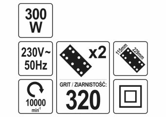 YATO Шліфмашина вібраційна мережева YATO; 230 В, 300 Вт, платформа- 115-230 мм  | YT-82234