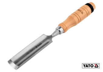 YATO Стамеска напівкругла YATO : b= 32 мм, клинок- 125 мм, дерев'яна ручка- 112 мм  | YT-62827