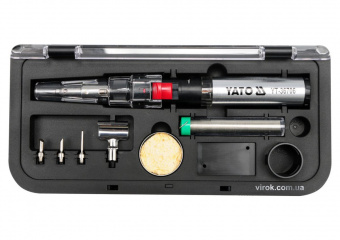 YATO Пальник газовий YATO (t=1300°С), фен (t=600°С) і паяльник (t=450 °С) з обладунками, 3 в 1  | YT