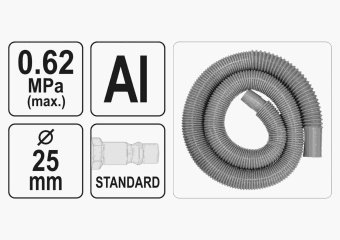YATO Порохотяг пневматичний YATO : шланг Ø=25 мм, тиск- 0.62 МПа + комплект насадок  | YT-09990