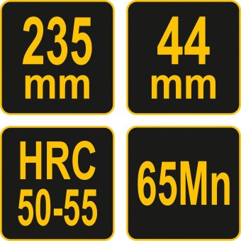 VOREL Рубанок столярний : L=235 мм, ніж- 44/1.8 мм, HRC 50-55, 65Mn, металевий корпус  | 25887