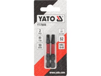 Насадка викруткова ударна YATO TORX T30 х 50 мм. HEX 1/4", 2 шт.[10]