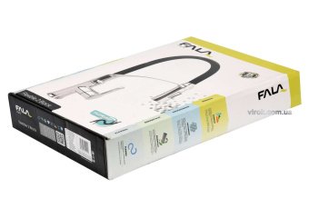 FALA Змішувач води "FLEXIBLE-2" для раковини з гнучкою чорною лійкою, регулюв. потоку води, l=60 см 