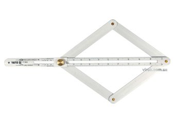 YATO Кутомір алюмінієвий на шарнірах YATO: зовн./внутр. діапазони 10-170°/5-85°, довжина шкали- 380м