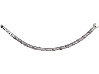 Шланг водопровідний з опліткою з нерж сталі FALA l= 400мм Ø= 8/12, з'єдн F-3/8" х M-M10x1- 50мм 1МПа