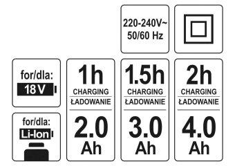 YATO Зарядний пристрій YATO до акумуляторів Li-Ion 18 В від 230 В  | YT-82848