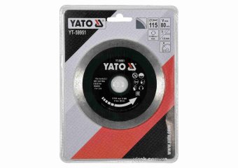 YATO Диск відрізний алмазний по гресу, склу, кераміці YATO Ø=115х1.6х10х22.2 мм,в мокрому режимі  | 