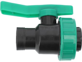 Кран кульовий до водяних пластикових труб  Ø= 1/2" Х 1/2" F/F-різьб FLO з поліпроп, для тиску 16Bar