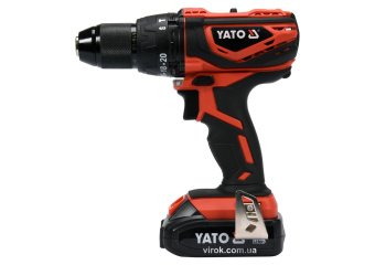 YATO Шуруповерт-дриль ударний акумулят. Li-Ion YATO: V=18 В, крутн.мом.- 40Нм, 2 Агод, патрон Ø≤13 м