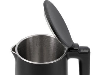 Електрочайник з термостатом з нержавіючої сталі LUND 1,5 л чорний, 2200 Вт, живлення від мережі 230В