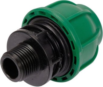 FLO Муфта до водяних пластикових труб з зовн. різьбою 25 мм- 1/2" поліпропіленова, для тиску 1 MPa |