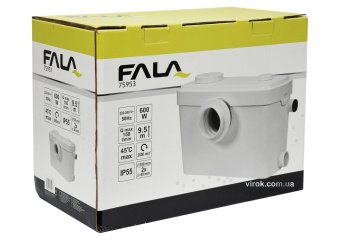 FALA Помпа фекальна до унітазу мережева : P= 600 Вт, з подрібнювачем, на висоту 9.5 м, 150 л/хв  | 7
