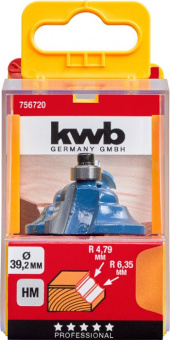 kwb 756720 Фреза с подш.фигурная hm r4,79 6,35мм д хв. 8мм