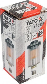 YATO Фільтр-сепаратор води пневматичний YATO, P ≤ 1.4 MPa, з'єднання Ø= 1/4"  | YT-2380