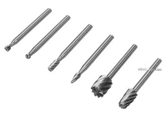 STHOR Фрези по металу HSS до мінішліфмашини зі шпінделем Ø= 3,2 мм, кпл. 6 од.  | 25405