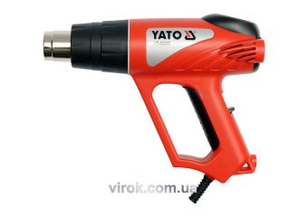 YATO Фен технічний мережевий YATO : P= 2000 Вт 0~550°C, з регулятором темп-ри, 5 t°.реж + 6 аксесуар