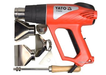 YATO Фен технічний мережевий YATO : P= 2000 Вт 0~550°C, з регулятором темп-ри, 5 t°.реж + 6 аксесуар