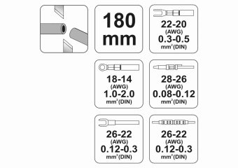 YATO Кліщі для обтискання і зачистки проводів YATO, L= 180 мм  | YT-2255