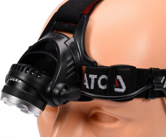 YATO Ліхтар на чоло світлодіодний (XM-L2 CREE) YATO, 3 режими, Р=10Вт, Ф= 450lm, живл.- 4х АА батаре