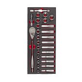 MILWAUKEE Ложемент с головками и трещоткой 1/2˝ - 28 ед. (1 шт) | 4932479826