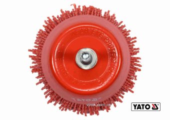 YATO Щітка зачисна з нейлоновим ворсом "чашка", до дрилі YATO : Ø=75 мм, зі шпинделем Ø=6 мм  | YT-4