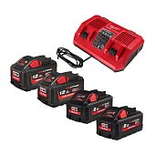 MILWAUKEE Энергокомплект M18 HNRGO2-824 (HВ12 2шт HВ8 2шт з/у M18 DFC) NRG Kit Outdoor IN2 | 4932492
