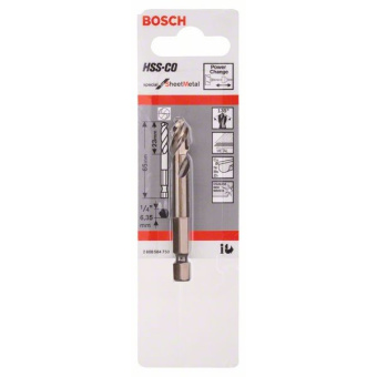 Свердло по металу 6х65 мм. HSS-Co 1/4", Bosch