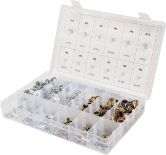 YATO Нітогайки сталеві і алюмінієві YATO з різними розмірами М3-М10, 300 шт. в футлярі  | YT-36480